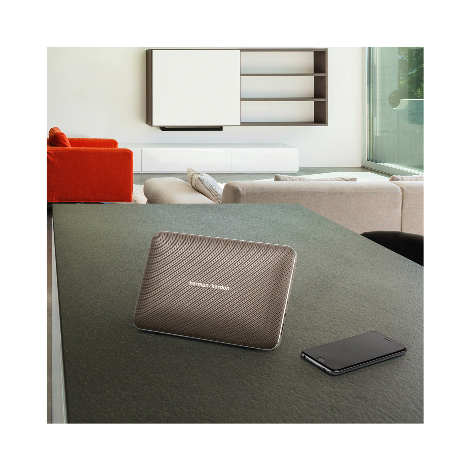 Esquire 2 - Grey - Premium portable Bluetooth speaker with quad microphone conferencing system - Detailshot 7